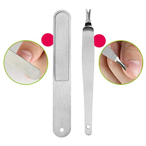 Dr.Pedi Aço inoxidável Clippers de unhas Conjunto com arquivo de unhas e aparador de cutículas separado Fork de pele em forma de V para unhas grossas da unha da unha para homens e mulheres