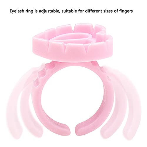 Auxhcyl 181pcs cola anéis para extensões de cílios, rosa de cola de cílios rosa anéis de cílios de cílios de cílios de