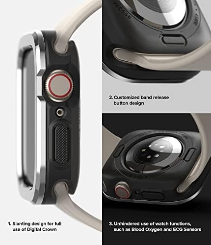 Ringke Air Sports + Styling Styling [TPU Tampa com estrutura de aço inoxidável] Compatível com as séries Apple Watch Série 8, 7, SE