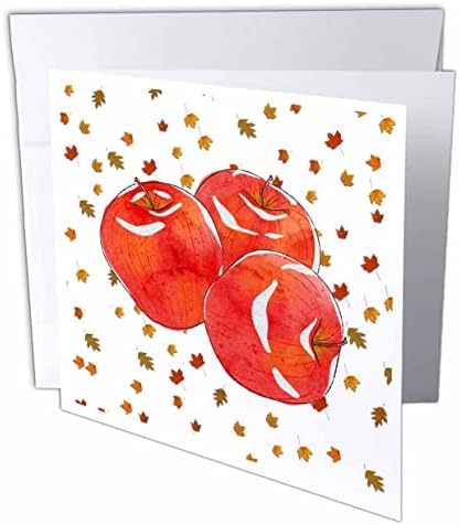 3drose mahwish - impressão - imagem de maçãs de outono - cartões de felicitações