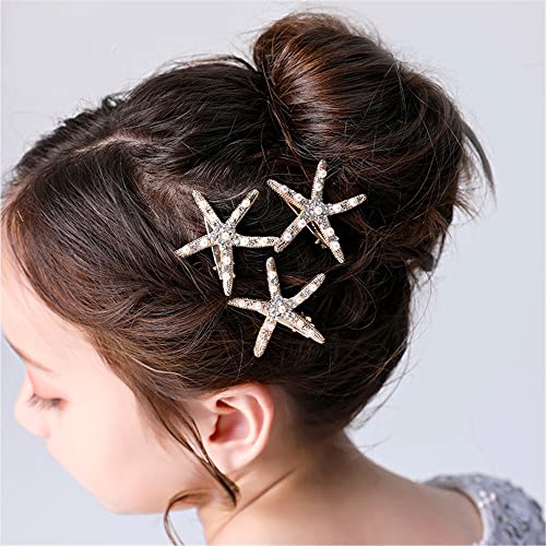 Clipe de cabelo da estrela do pérola para mulheres meninas, clipes de cabelo da princesa, clipes de cabelo jacaré, acessórios de clipes de cabelo de sereia.