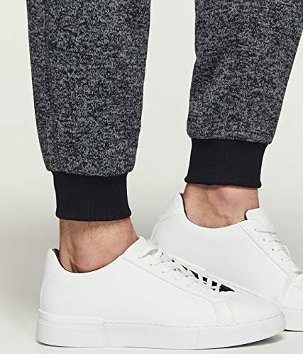 Calças de lã de lã de inverno da TSLA masculina, calça de moletom esportiva atlética, calça de moletom cônica com bolsos