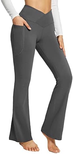 Mulheres flage-leggings-Bootcut calças de ioga para mulheres treporais de cintura alta calça calças de trabalho sem costura.
