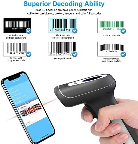 Nadamoo Wireless 1D Barcode Scanner USB sem fio CCD Código de barras automático Código de barras de peças de mão Handol