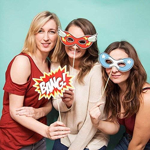 NPW Superhero Selfies Prop Kit Party Supplies, MultiSize