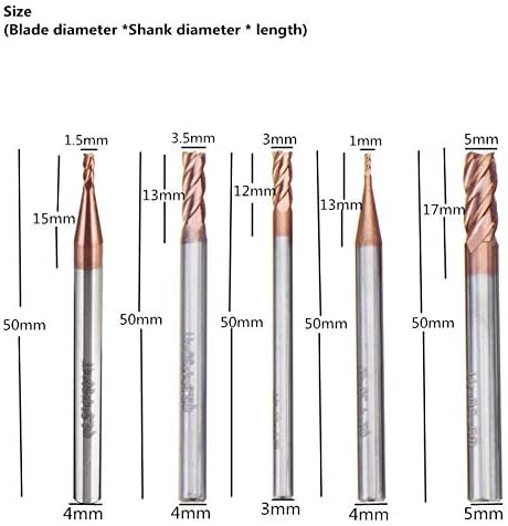 Gongju31 1-5mm Altin Tungstênio Carboneto 4 Flauta Cuttador de moagem CNC Melhoria da casa