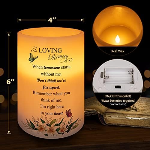 Hai Haiinaa Presentes Memoriais Vocada Sem Flameado, Cera Real Led Luz com Timer Gift Gir