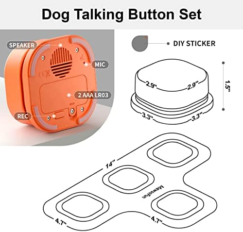 Botões de cachorro mewoofun para comunicação Botões de conversação de cães de comunicação Conjunto de cachorro Botões de fala de cães
