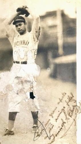 Por volta de 1944 Tomas de la Cruz Cincinnati Reds assinado e inscrito foto - fotos autografadas da MLB