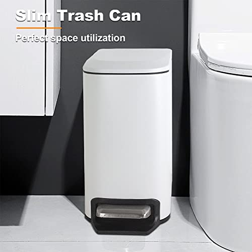 Laisu de 6 litros/1,6 galão de lixo de banheiro pequeno lixo com tampa de fechamento macio e removível Casca de