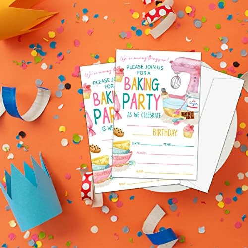 Cartões de convite para festas de cozimento de NYCTUG, Chef Cooking Misture Party Party Invitation for Teens Boys & Girls-Kid's