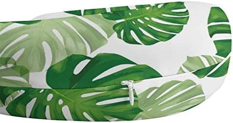 Folhas tropicais Monstera Travel Neck Pillow U Shape para o apoio de espuma de memória de travesseiro de suporte da cabeça e