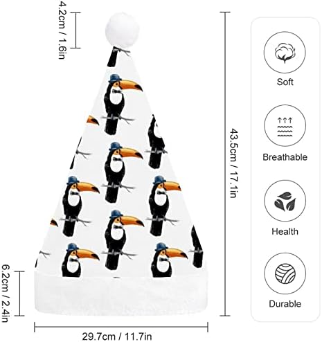 Mão desenhada toucan chapéu de natal chapéu de santa para adultos unissex conforto o boné clássico de natal para férias