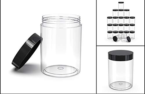 Recipiente de plástico de 8 onças com tampas 30 pacote de pacote BPA Free a granel transparente de 8 onças de plástico