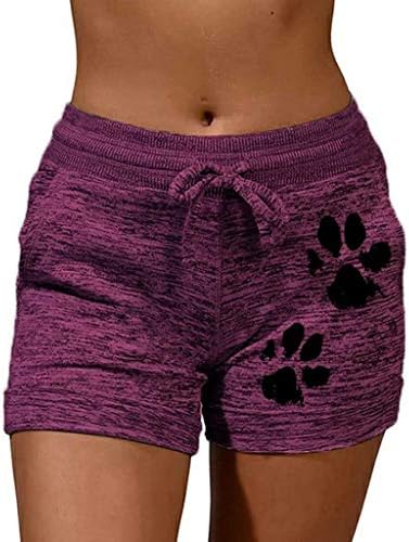 Calça shorts elásticos imprimem shorts femininos casuais ioga casual de tamanho mais tamanho calças esportivas de moda de seca rápida