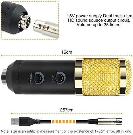 ZLXDP USB Capacitivo Microfone Vocal Recording Mic Wired Kits Live Kits Profissional USB Radio Desktop para PC Computador