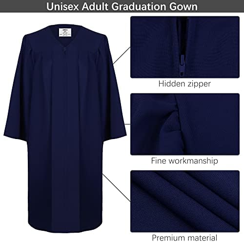 ANECO 2023 unissex fosco adulto vestido de graduação Tavel Tassel Sash Honor Cord Set for High School and Bachelor