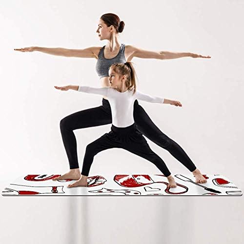 Djrow Yoga Mat Red e White Shoes e acessórios Eco Friendly On Slip Fitness Exercition tapete para pilates e exercícios de piso