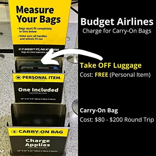 Tire a bagagem de 18 polegadas de 18 polegadas, carregue a mala que se converte em rodas de spinner removíveis para bagagem de melhor para os requisitos de uso pessoal da companhia aérea 18 x 14 x 8,5 polegadas - champanhe expansível