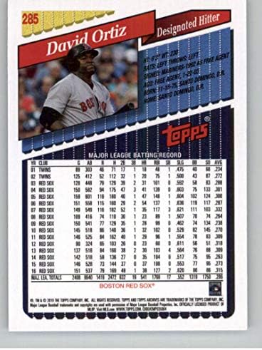 2019 Topps Archives #285 David Ortiz Boston Red Sox MLB Baseball Trading Card