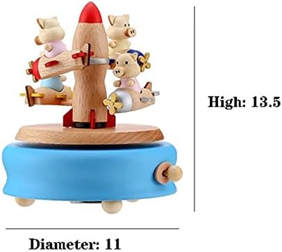 Slynsw Creative Roting Music Box Sky City Music Box Woodworking Hand Craving Crafts Home Decoration Acessórios