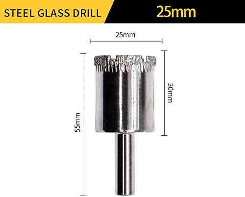 6-180mm Diamond Glass Bit Bit Bit Tile Glass Cerâmica Brilho Sra serra Ferramentas de corte de cortes Bit para ferramentas de diamante para ferramentas elétricas, 25mm