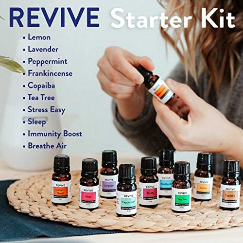 Kit iniciante por reviver óleos essenciais - grau terapêutico puro, para difusor, umidificador, massagem, aromaterapia, pele e