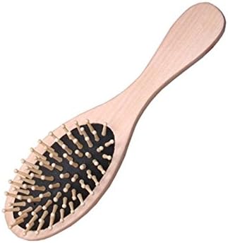 Brush de pente de cabelo de madeira natural, escova de massagem para cabelos, massagem no couro cabeludo de spa