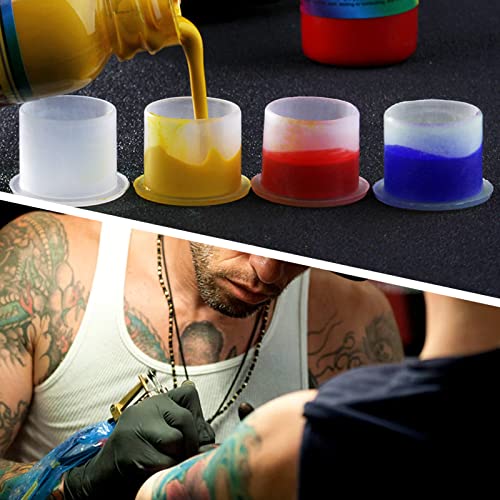 Caps de tinta de tatuagem CINRA, 500PCS TATOO TINK CHUPS 17 PLÁSTICO PLÁSTICO DISPOSTIVO TAPTOO DE TATACO TAPAS DE TASCES COM TATATO