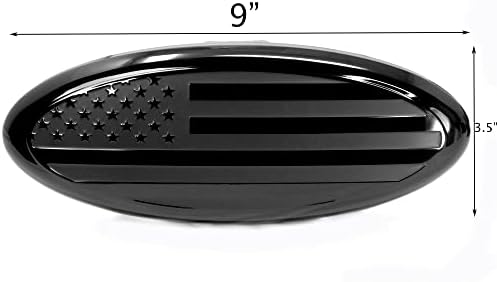Everhitch Oval Bandeira Americana Tampa de engate de metal preto com parafuso de pino anti-ratinho