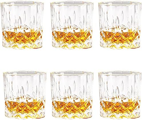 Óculos de uísque bebidas de cerveja com óculos de cristal com aros de ouro do presente masculino bebendo copos 6pc