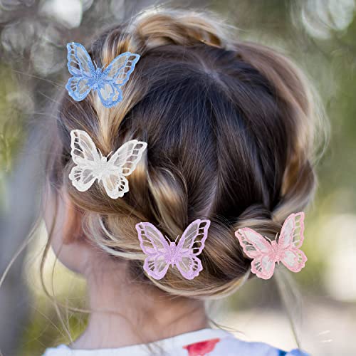 24 peças Butterfly Hair Clip Lace Arcos de cabelo Bordado pinos de cabelo de casamento Acessórios para Halloween Cosplay para