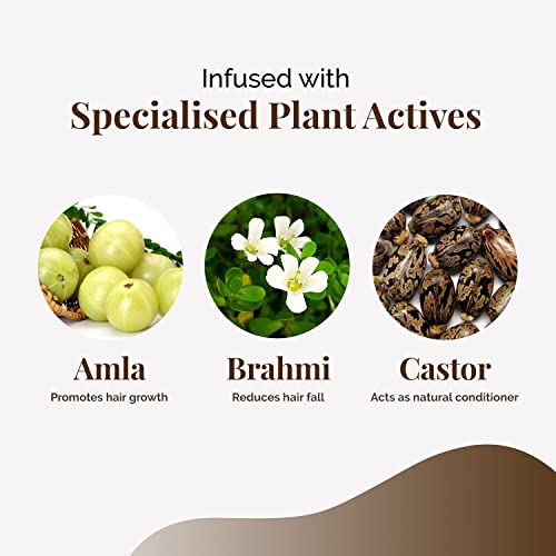 Vida e atividades Amla Brahmi Oil para o crescimento do cabelo - 6,76 oz, feito com ingredientes orgânicos, coco, mamona e gergelim