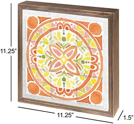 Tile Citrus I, Decoração de casa de Joyride, Decora de Joyride Decor emoldurado Placa de madeira, 11,25 x11.25 Projetado