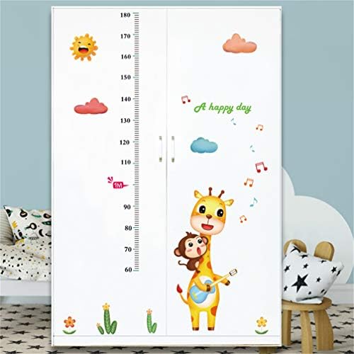 Wanling Wall Stick Startista girafa macaco fofo altura do gráfico de altura régua decalque de parede decalque removível decoração de PVC para a sala de berçário da sala de crianças decoração
