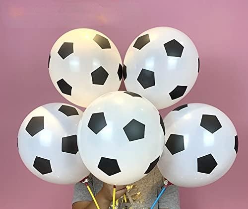 NA CENA Decoração do tema Futebol Ambiente de balão de balão balão preto e branco