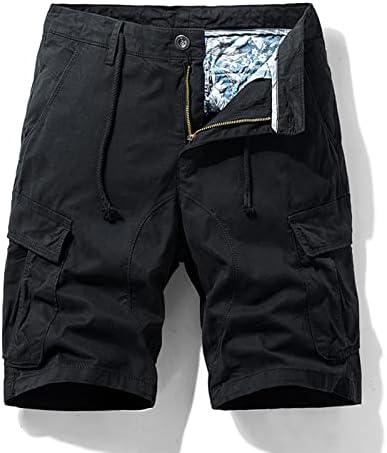 Shorts de carga para homens, calças casuais de Capris, de verão, lotes de algodão liso shorts esportivos respiráveis ​​homens