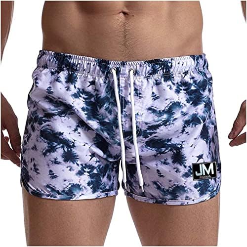 Ozmmyan Shorts de corrida para homens Rrainbow Print de três pontos Breaths Sports Sports Sports Sports de praia