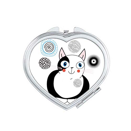 Animal fofo gato gato espelho espelho de viagem portátil portátil maquiagem de bolso