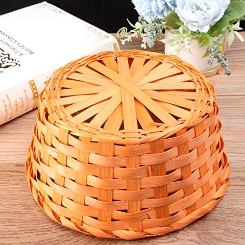 Besportble Fruit Basket Besta de frutas 1pc Bambu, tecido de cesta redonda cesta de cesta de pão para a Páscoa do