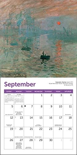 Calendário de Mini Wall Monet 2021, 7 x 7