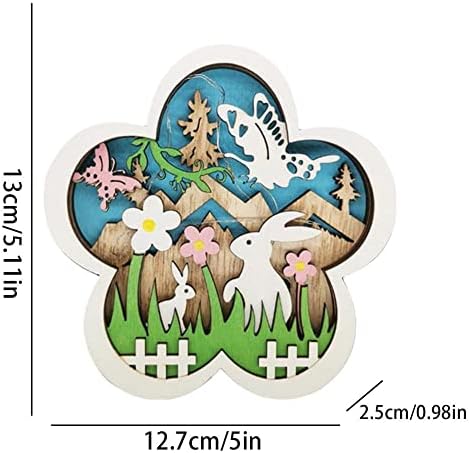 Qingze Wooden Craft Ornamento de Páscoa Bunny Wood Sinais