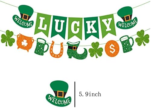 Lucky Banner - Pré -cordão, Banner do Dia de São Patrício - Decorações do Dia de São Patrício, Irish Lucky Shamrock