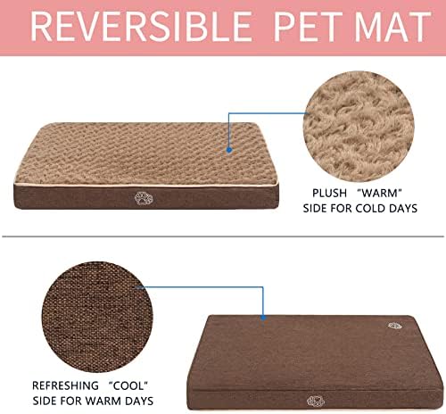 Empsign, tapete de cama de cachorro impermeável, almofada de caixa reversível com tampa lavável removível e revestimento
