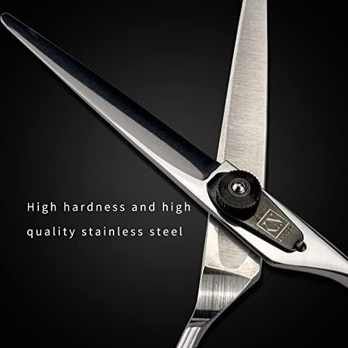 Scissors de cabelo Profissional - Scissors de barbeiro de borda de borda de 6,5 polegadas para corte de precisão e estilo sem esforço - parafuso de tensão de ajuste fino - salão e uso doméstico para mulheres, homens e crianças