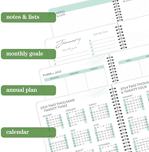 Planejador mensal 2023-2024, Notebook de calendário simples, capa flexível Ligação flexível com metas para fazer a lista,