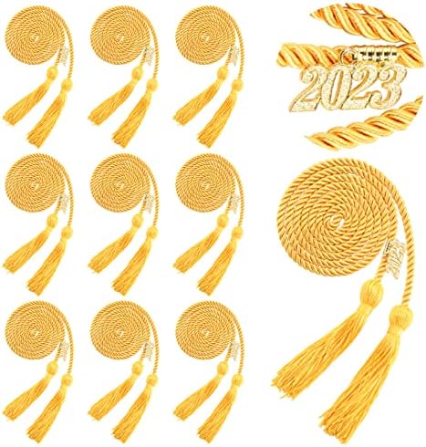 10 peças Cords de graduação Cordos de honra de borda de graduação de ouro e 2023 anos de graduação em graduação de graduação de fios