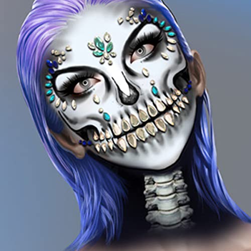 Halloween Tattoo temporário rosto jóias adesivos de jóias strass maquiagem de maquiagem para olhos tatuagens falsas para acessórios de festivais de rave diy adesivo acrílico diamantes de cristal 2pcs
