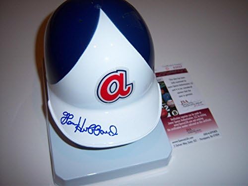 Glenn Hubbard Braves JSA/CoA Mini capacete assinado - Mini capacetes MLB autografados