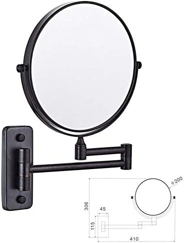 Deihge Makeup espelho montado na parede Montado com o espelho de parede de 8 polegadas de 8 polegadas, estendendo o barbeador